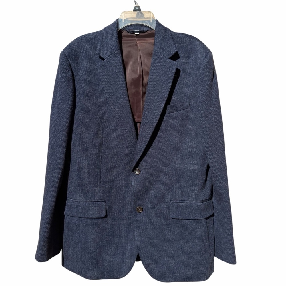 Bonobos blue plaid cotton/wool suit coat